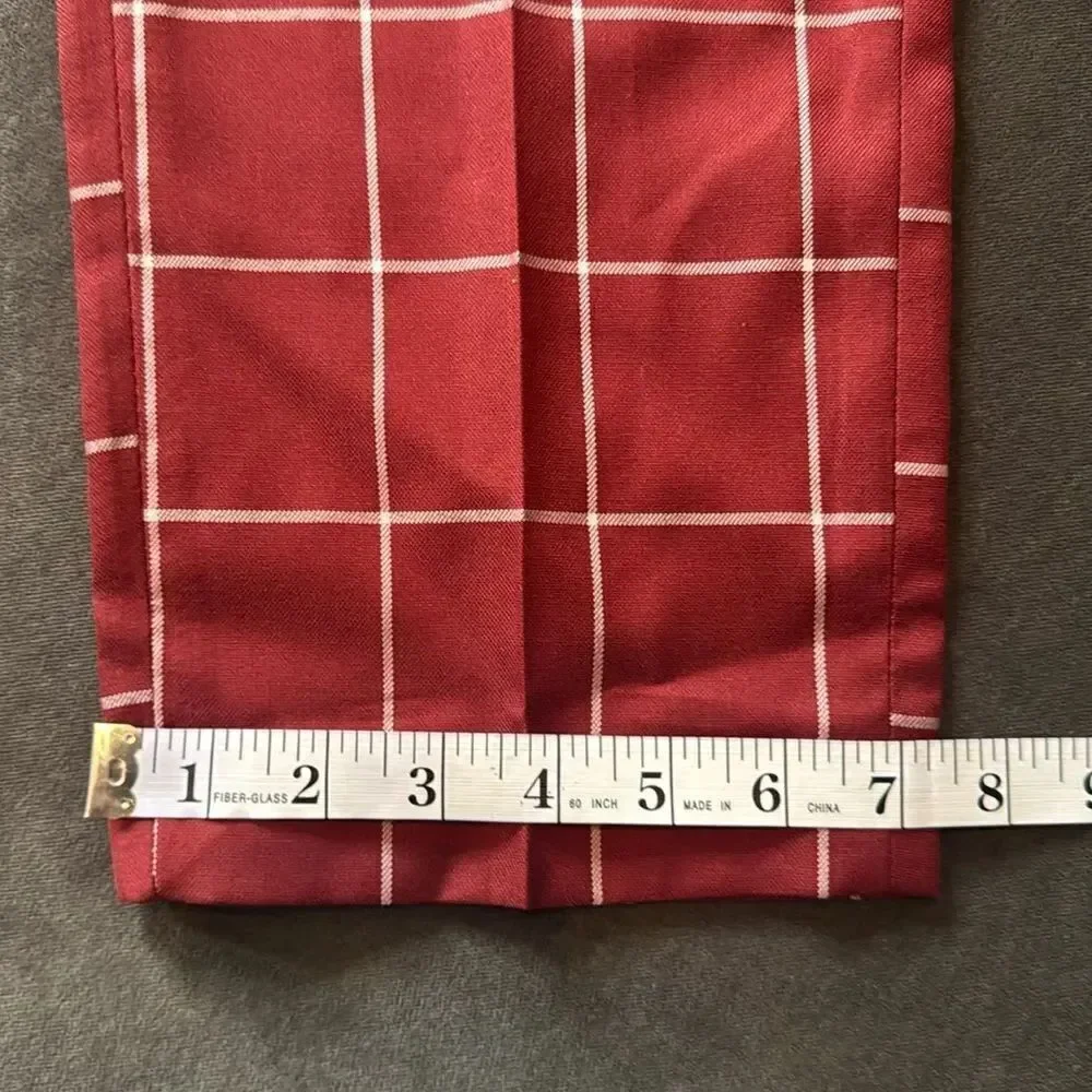 Men’s Check Plaid 3 Piece Suit Double Breasted Peak Lapel 42 Jacket 38 Pants NEW
